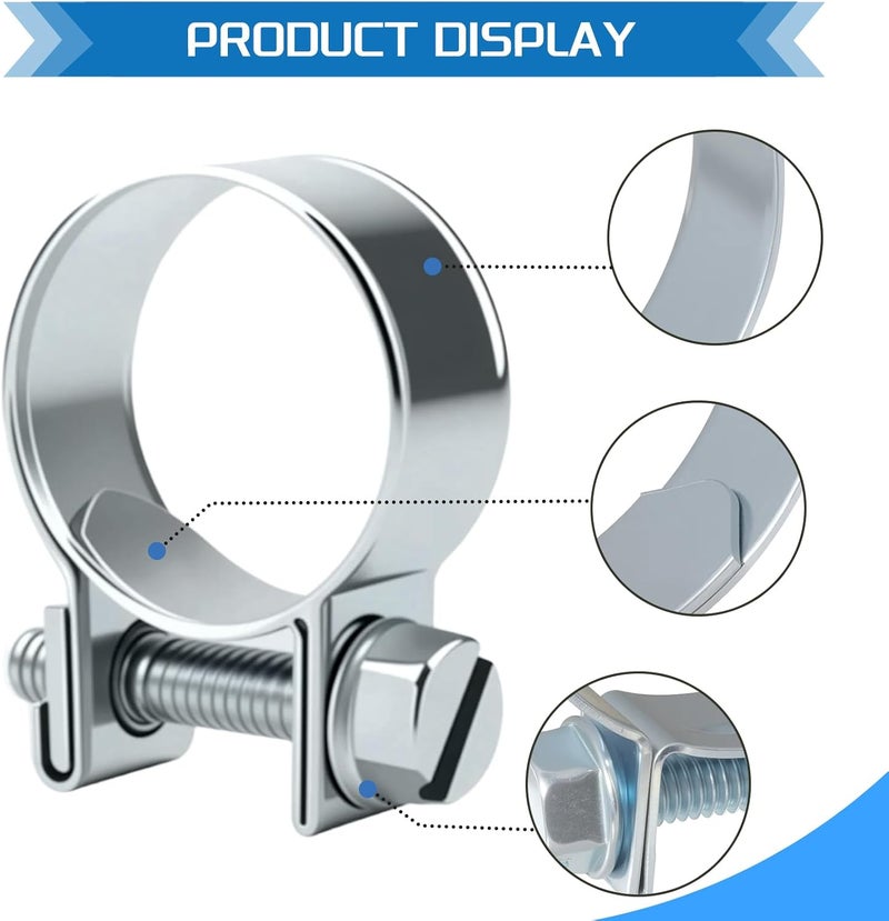 JTAREA 14-16MM Fuel Injection Hose Clamps 9/16"-5/8" Gas Line Clamps Pipe Clamp for Automotive Diesel Petrol Pipes - Image 3